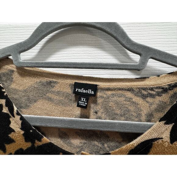 Rafaella Colorful Paisley Button Cardigan Cotton Sweater XL Beautiful! Holiday - Picture 2 of 4